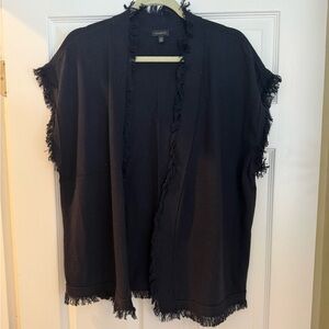 Talbots Navy Blue Fringe Vest